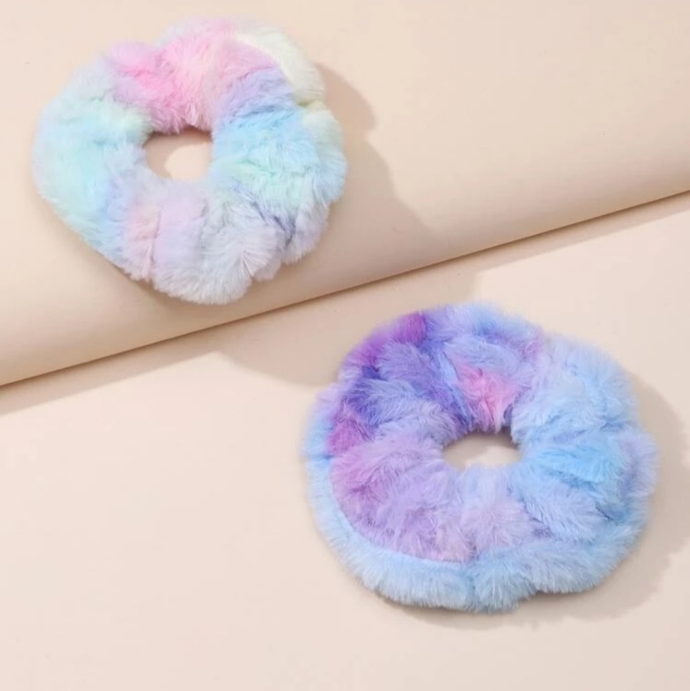 Tie Dye Fuzzy Scrunchies - Picture 3 of 3